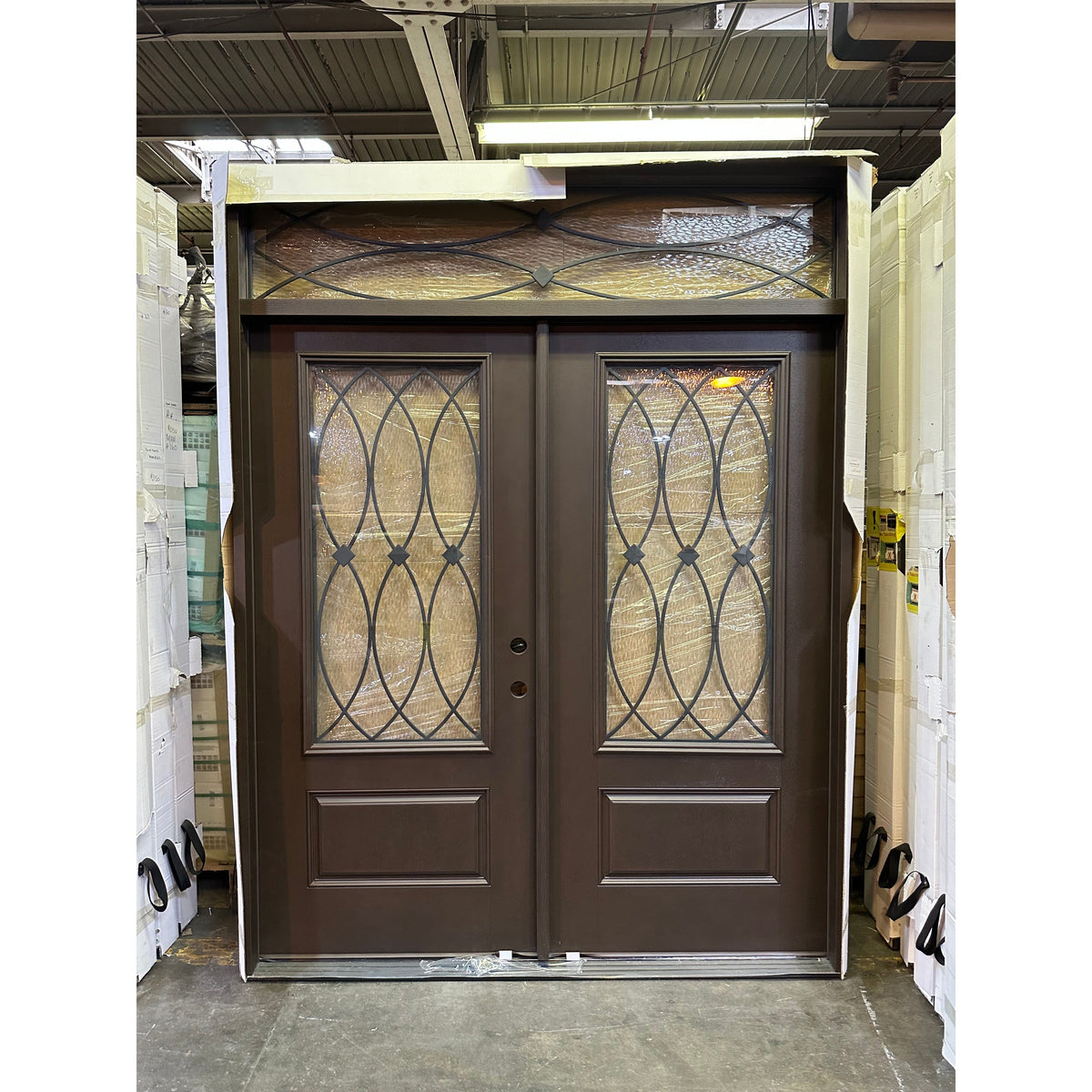 Entry Double Door Exterior Fiberglass with Transom 72x96 Local Pick Up