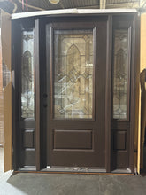Load image into Gallery viewer, Entry Door Exterior Fiberglass with Sidelights 62x80 Local Pick Up #141