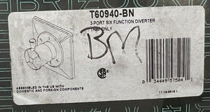 Brizo T60940-BN 6 Function Diverter Trim - Brushed Nickel