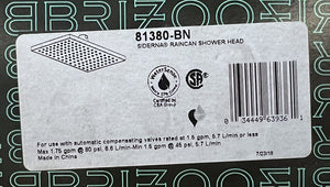 Brizo 81380-BN 9" Rectangular Raincan Showerhead - Brushed Nickel
